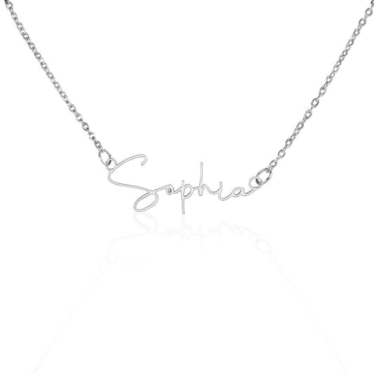 Signature Name Necklace with Stainless Steel / Yellow Gold