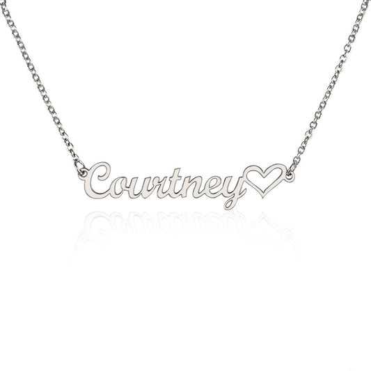 Heart Name Necklace with Stainless Steel / Yellow Gold